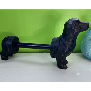 Vintage Style Dachshund Dog Countertop Paper Towel Holder Black Cast Iron Look